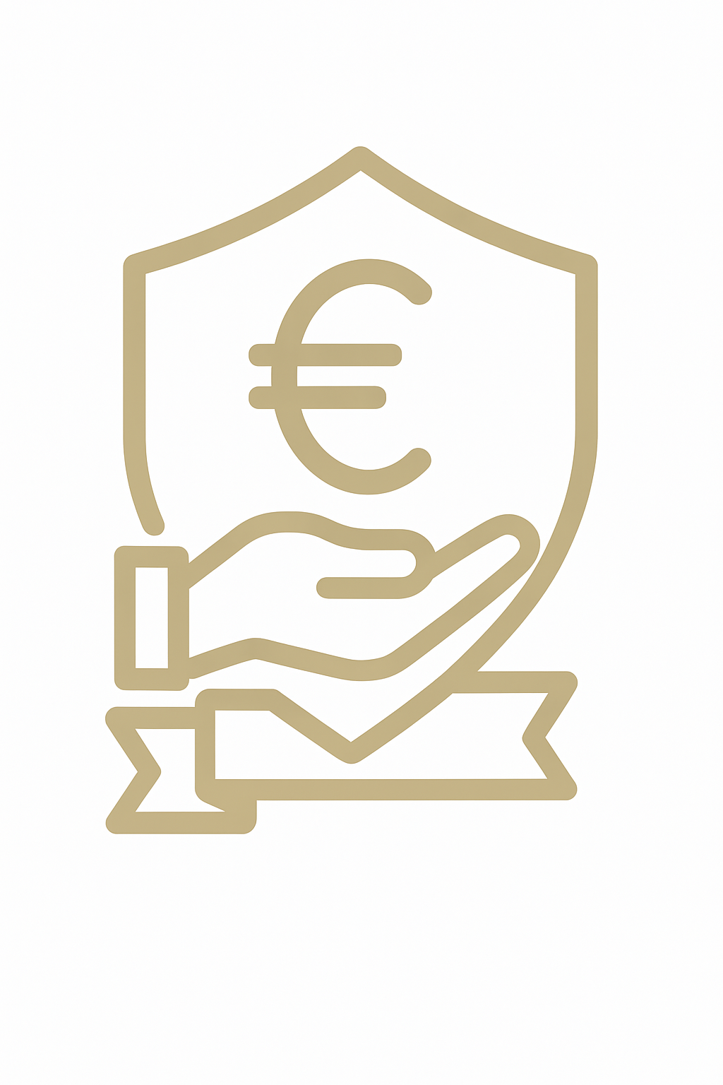 Photo pictogramme honoraires Photo représentant une main avec le sigle euro juste au-dessus