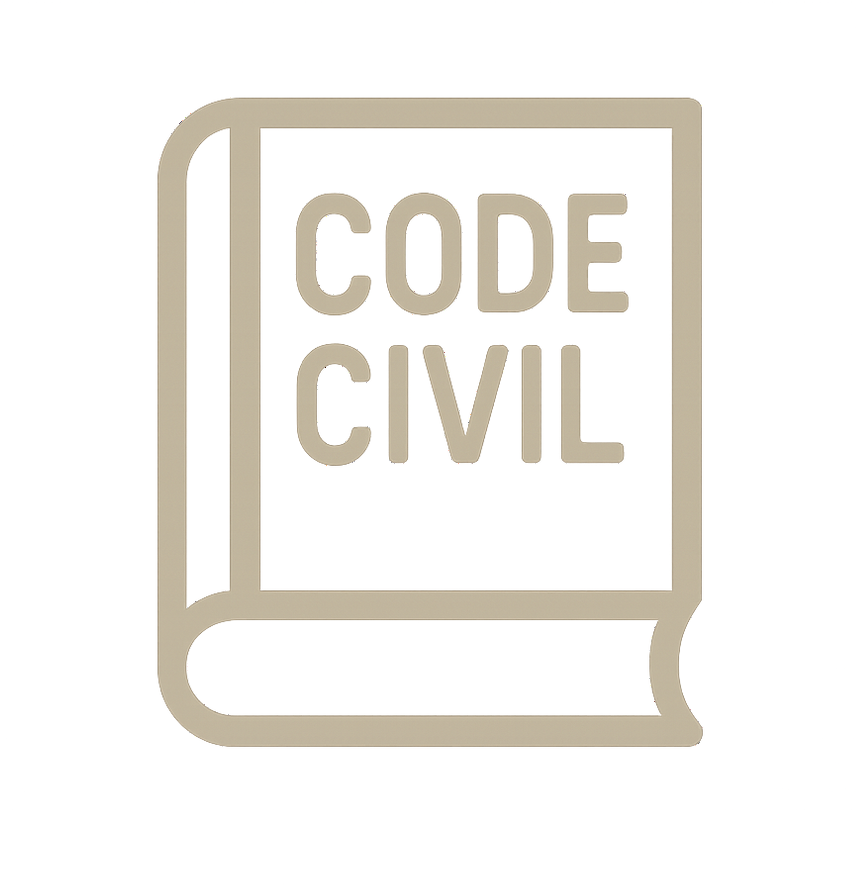 Droit civil Dessin d'un code civil de couleur beige